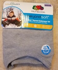 Fruit of the Loom Boys Thermal Underwear Set 2pc Gray sz XS 4/5 NEW