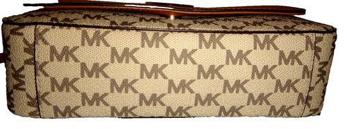MICHAEL KORS Women's FULTON MK Signature Flap Chain Bag Natural Acorn 38H7XFTL1V - Picture 7 of 12