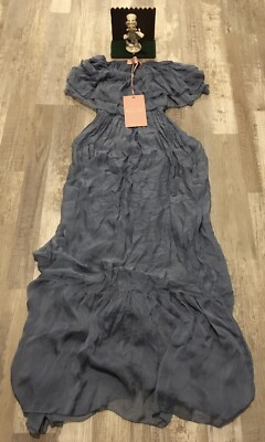SCANDAL ITALY Dress Women's 0/S Blue ARUBA Silk Blend Maxi Dress Bohemian  $149 | eBay