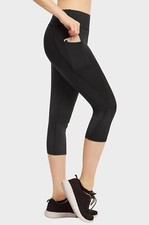 Women High Waist Yoga Capri Pocket Pants Fitness Sport Gym Workout Athletic AL19