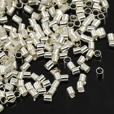50 Silver Crimp Beads 2mm Tube Crimp Beads Brass Beads Findings BULK