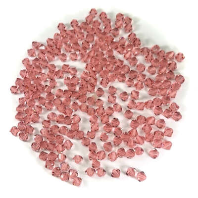Rose Peach Preciosa Czech Glass Beads MC Bicones lt.padparadscha pink 3mm 4mm 6m