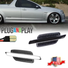 For 08-09 Pontiac G8 Black Smoke White LED Light Bar NEW Fender Side Markers Set