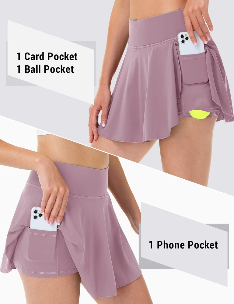 Womens Tennis Skirt Pleated Golf Skirts With Pocket High Waisted Athletic Skorts