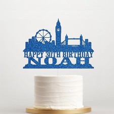 Personalised London City Skyline Cake Topper, Luxurious Birthday Decoration