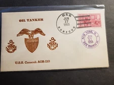 Oiler USS CONECUH AOR-110 Naval Cover 1955 Cachet
