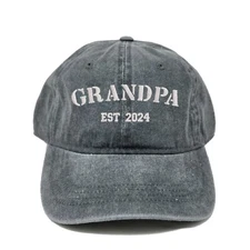 Grandpa est 2024 embroidered dad hat, Grandpa embroidered baseball cap