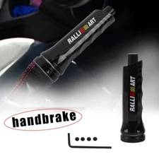 1x Ralliart Carbon Fiber Aluminum Car Handle Hand Brake Sleeve Universal Fitment