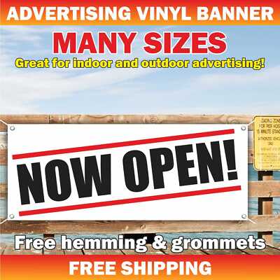 NOW OPEN Advertising Banner Vinyl Mesh Sign Alternative Store Grand Opening