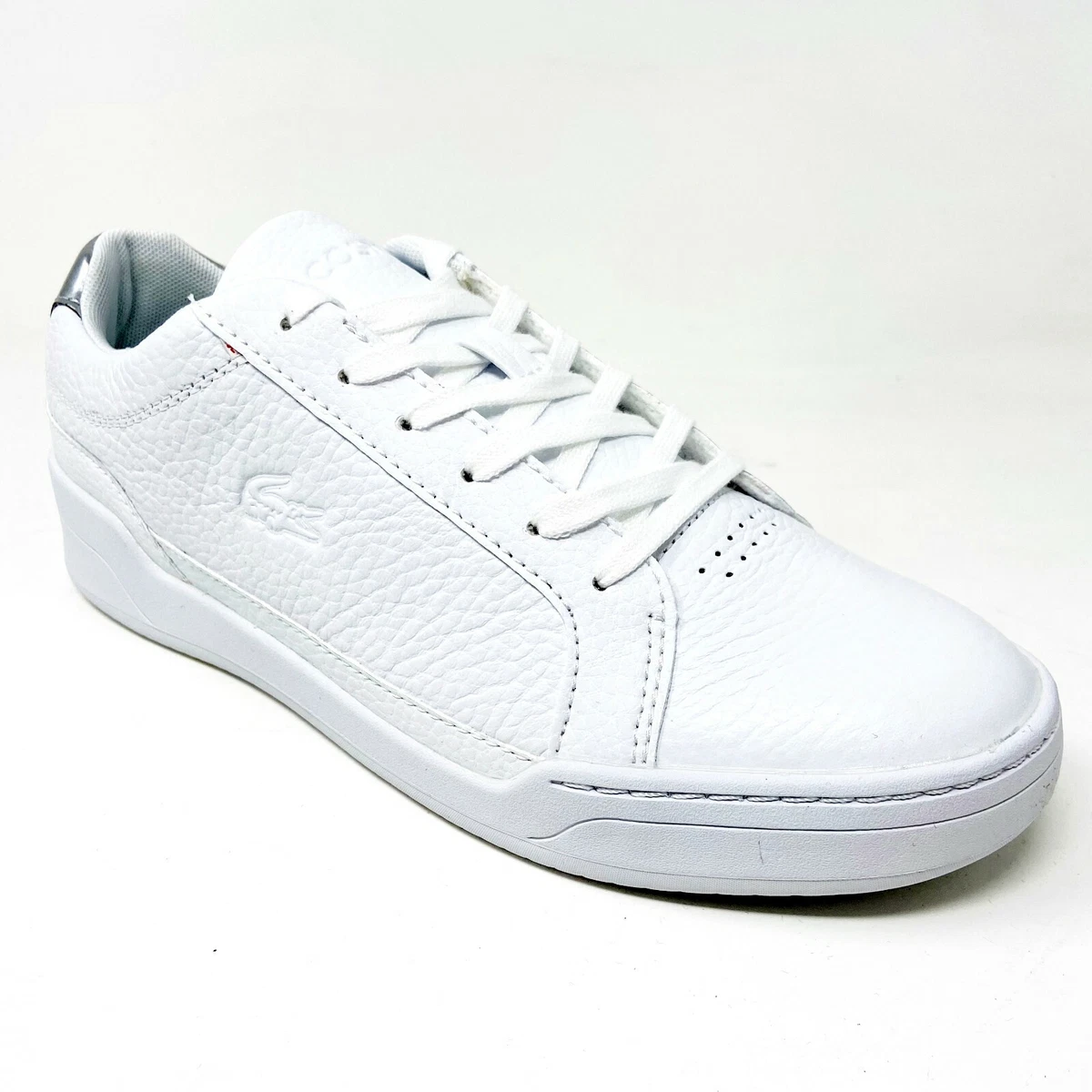 Lacoste Challenge 3 SMA Leather Synthetic White Silver Mens Size | eBay