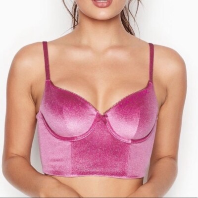 Victoria's Secret ~ Body By Victoria ~ Velvet Long Line Bra ~ VS Women Size 34DD