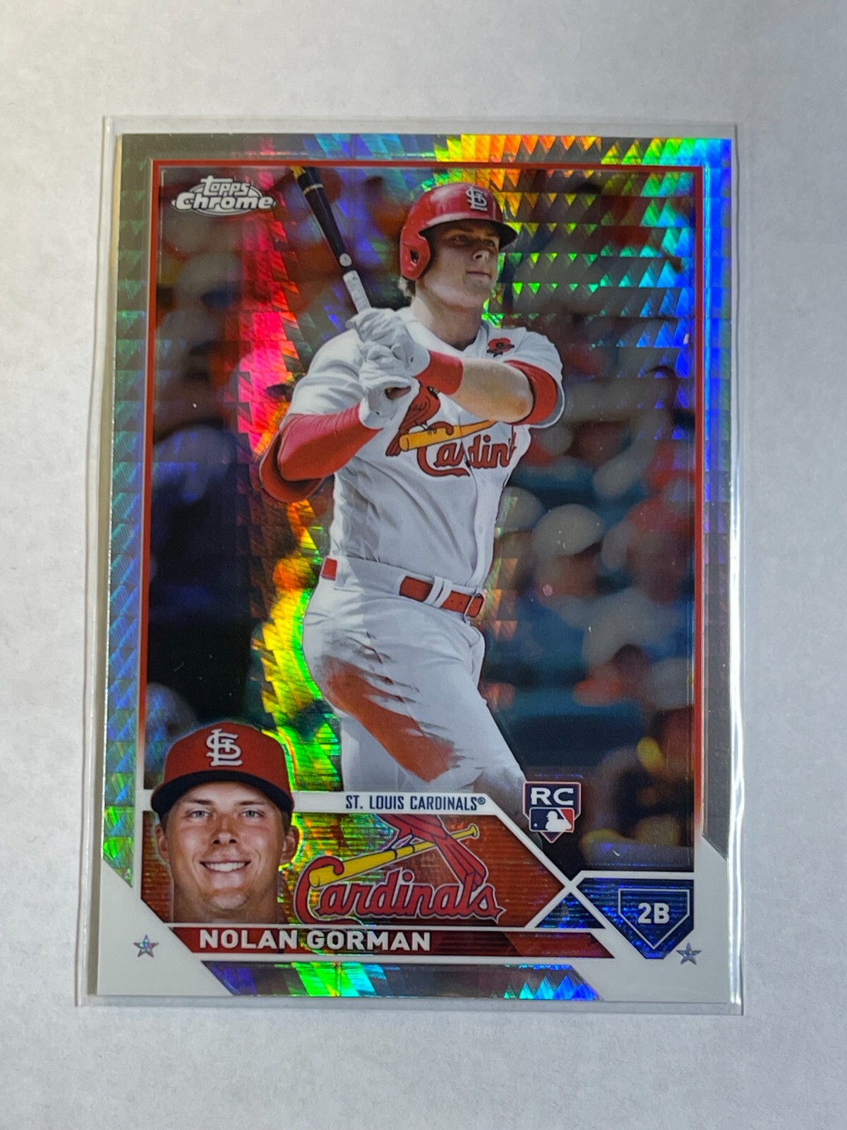 2023 Topps Chrome - Prism Refractor #192 Nolan Gorman (RC) Rookie Card Cardinals