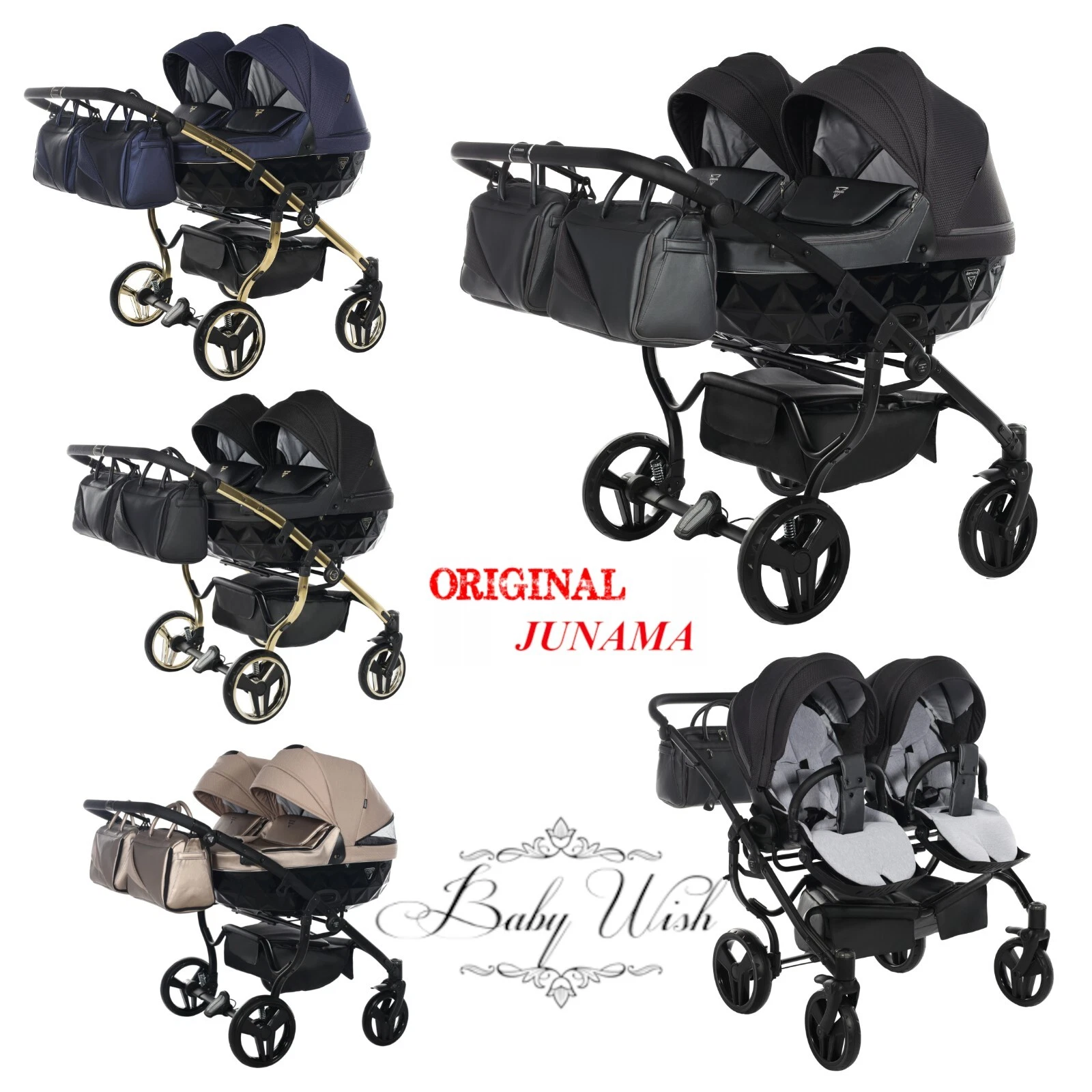 JUNAMA SAPHIRE DUO V2 BABY BUGGY STROLLER TWIN PRAM 2in1 3in1 ISOFIX BASE
