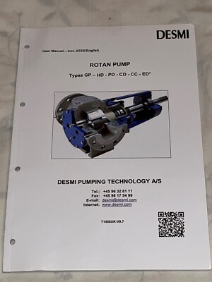 NEW Rotan (Desmi) GP, HD, PD, CD, CC, ED Pump Operating/Maintenance/Parts Manual