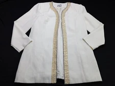 Night Studio New York Cardigan suit JACKET Ivory with glass beads and Gold