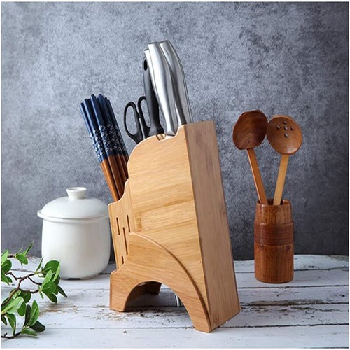 Wood Knife Holder Rest Bamboo Kitchen Shelves Cutlery Storage Stand Shelf Rack - Picture 9 of 17