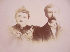Victorian Antique Cabinet Card Photo of a Young Married Couple