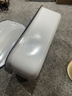 VINTAGE LOT of 3 Pc Enamelware Black & White Covered Bin & Yellow Green Pan — photo 7