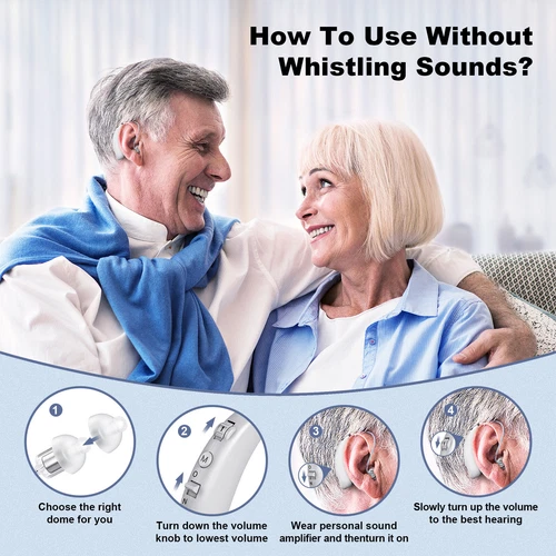 Pair Of Rechargeable Seniors Digital Hearing Aids BTE Invisible Sound Amplifiers - Picture 6 of 8