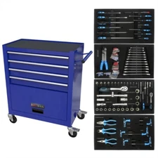 4 Drawers Rooling Tool Chest Steel Tool Storage Cabinet Tool Cart with Tool Sets