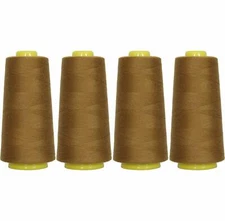 4 BIG CONES OLIVE SERGER SEWING THREAD 2750 YD TEX 27 40S/2-THREADART