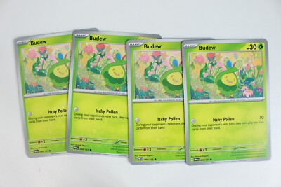 Budew 004/131 x4 Play Set - Pokemon TCG - Scarlet & Violet Prismatic Evolutions