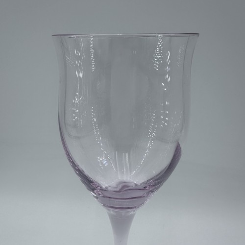 Pink Noritake Pierpoint Water Wine Glasses Vintage Elegant Drinkware Set of 6 - Picture 7 of 15
