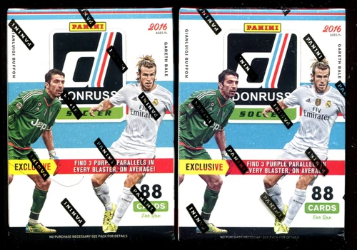 2 Boxes 2016 Donruss Soccer Blaster Box 11 packs per box