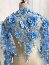 0.9m Spitzenrand 3D Blumen Bestickt Perlen Applikation Band DIY Nähen Stoff