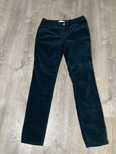 Chico's 0 4 Blue Velvet Pants Stretch Straight Leg Mid Rise EUC