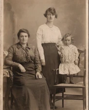 Peak Family Glasgow Studio Unknown Location RPPC Real Photo Postcard