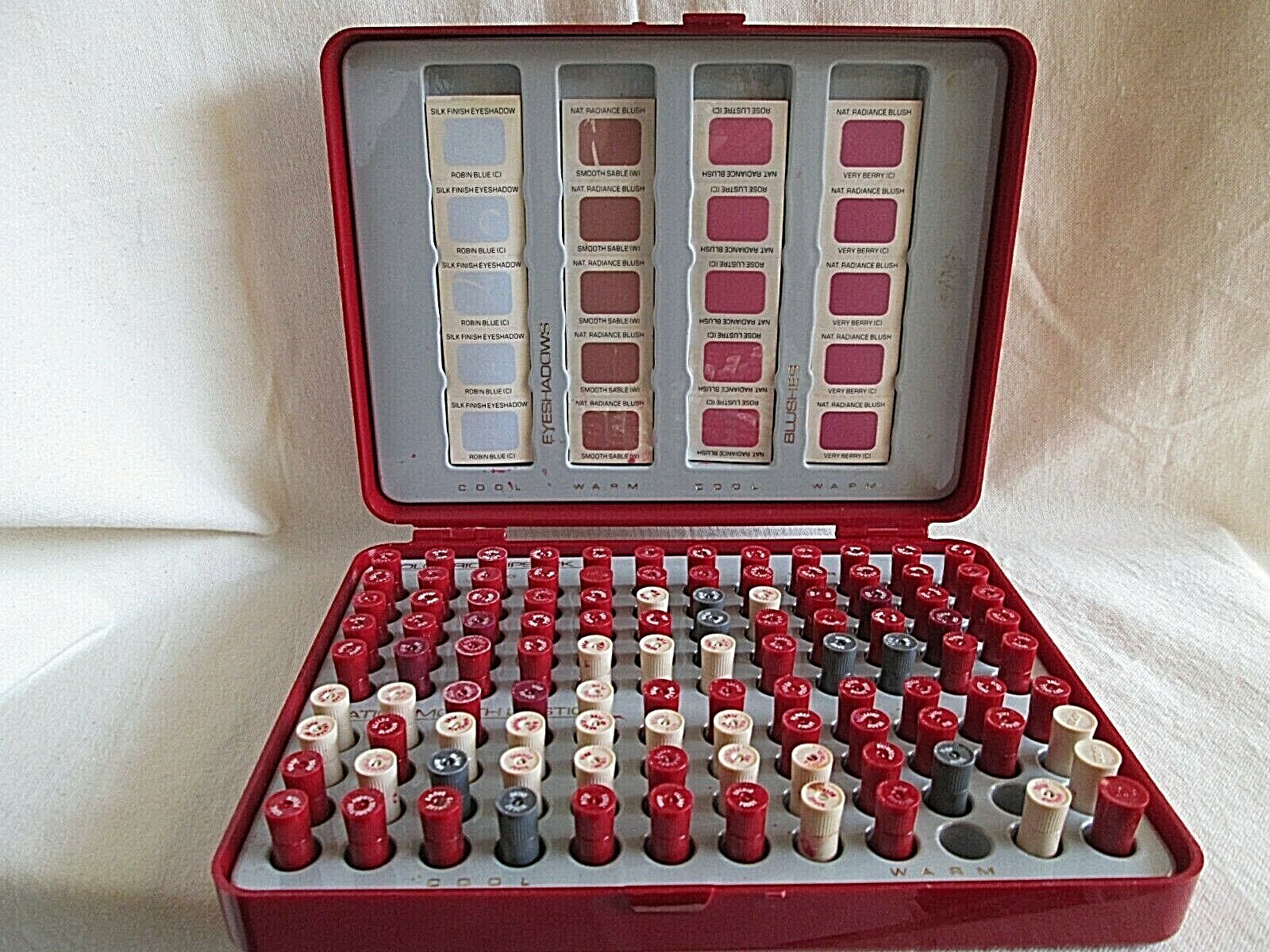 AVON Color Vintage Lipstick Sampler Kit Set Case 06 Lip Samples Blush ...