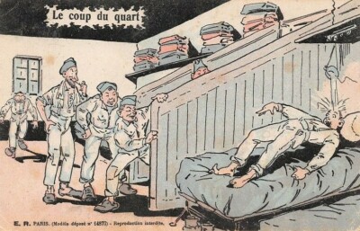 Carte Postale Ancienne 14-18 – Guerre Illustrateur “Le Coup Du Quart” – Paris 75