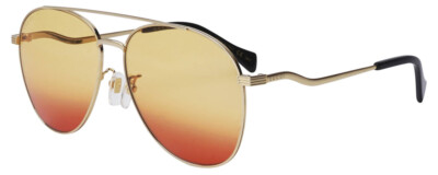 Gucci GG0969S-004 Womens Pilot Gold Black/Yellow Orange Aviator Sunglasses GUCCI GG0969S-003 Womens Pilot Full Rim Designer Sunglasses  main image 4