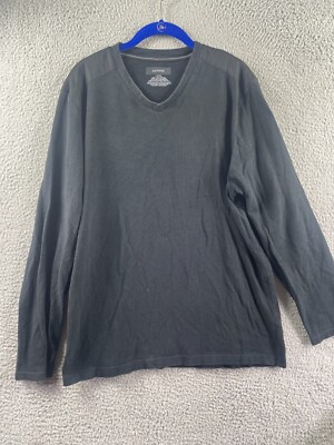 Mens Alfani Black Light Pullover Long Sleeve V-Neck Sweater Size