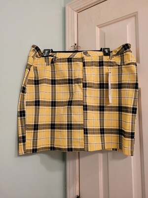 LIKE AN ANGEL JUNIORS PLUS SIZE 2X(NWT) MINI PLAID SKIRT