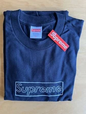 Supreme Kaws Chalk Logo Tee Navy Medium SS21 100% Authentic