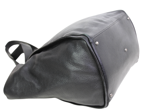LARGE Akris BLACK GENUINE LEATHER TOTE SHOULDER BAG BUSINESS HANDBAG HOBO PURSE - Picture 8 of 17