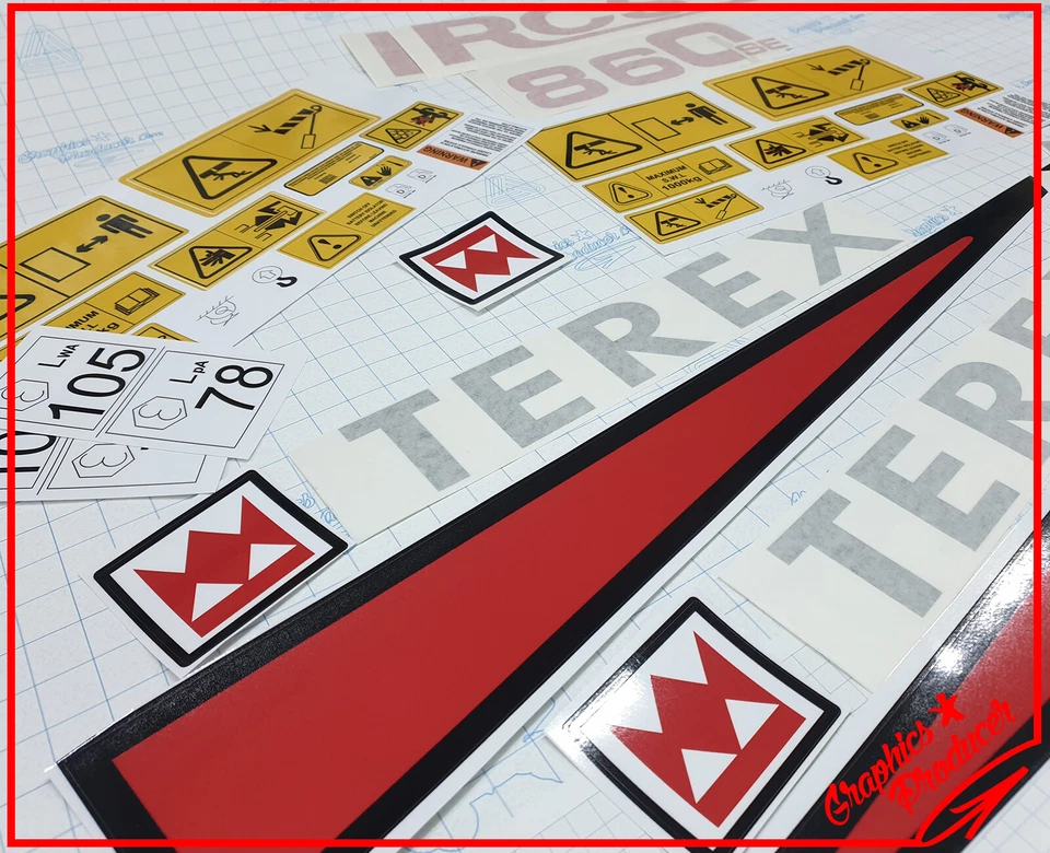 Terex Digger Fermec 860 Digger stickers / decals Warning Symbols Full Set - Image 3 of 4