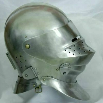 Mittelalterlicher Ritter Metallturnier Helm mit enger Rüstung Sthail Helm - Bild 1 von 3