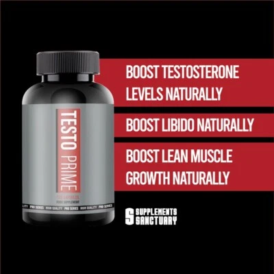 SUPPLEMENT PARADISE Testo Prime - Natural Strong Booster - 120 Capsules - 1 Month Supply