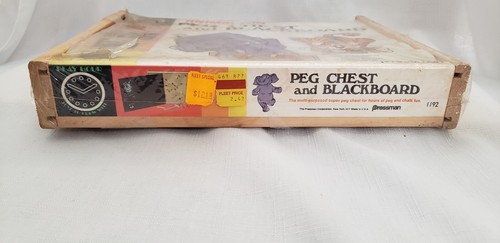 UNOPENED 1960s Pressman ANIMAL FUN PEG CHEST and BLACKBOARD w Chalk, NOS/Sealed - 第 10/12 張圖片