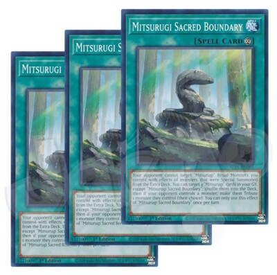 Yugioh - Mitsurugi Sacred Boundary x 3 - 1st Edition NM - Plus Free Holo Card