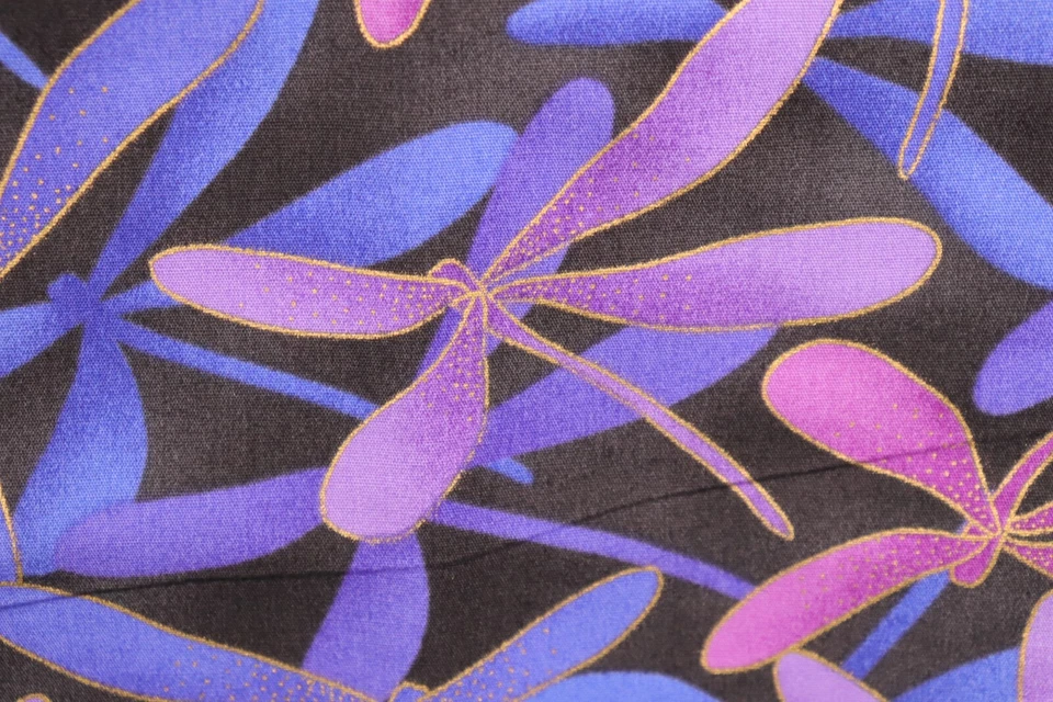 64" x 44" MAGI-01 by Kona Bay Fabric Magical Flight Dragonflies Purple Blue - Image 4 of 4