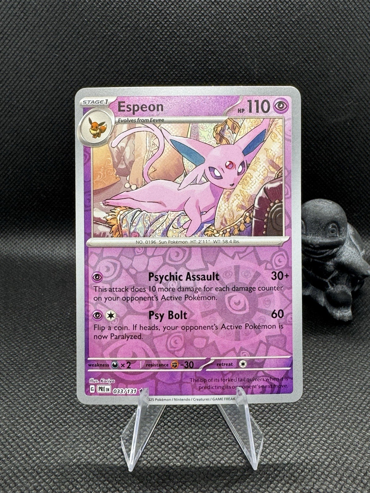 Espeon - 033/131 - Reverse Holo Rare- SV: Prismatic Evolutions (PRE) - NM