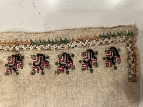 Atq Japanese Obi Fabric Tea Towel. Faded Stain. See All Pictures. - Picture 15 of 18