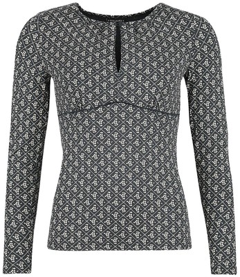 Vive Maria Langarmshirt Damen Flower Souvenir Shirt blau Rockabilly, Romantik