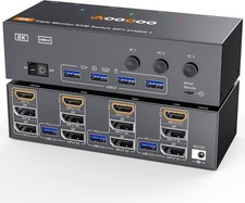 8K HDMI DP KVM Switch 3 Monitors 3 Computers, 8K@60Hz/4K@144Hz Triple Monitor KV