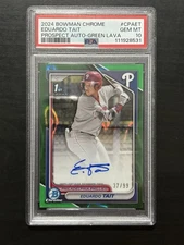 2024 Bowman Chrome 1st Eduardo Tait Rookie Autograph Green Lava PSA 10 37/99
