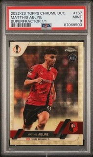 2022 23 TOPPS CHROME #167 MATTHIS ABLINE SUPERFRACTOR 1/1 PSA 9 RC